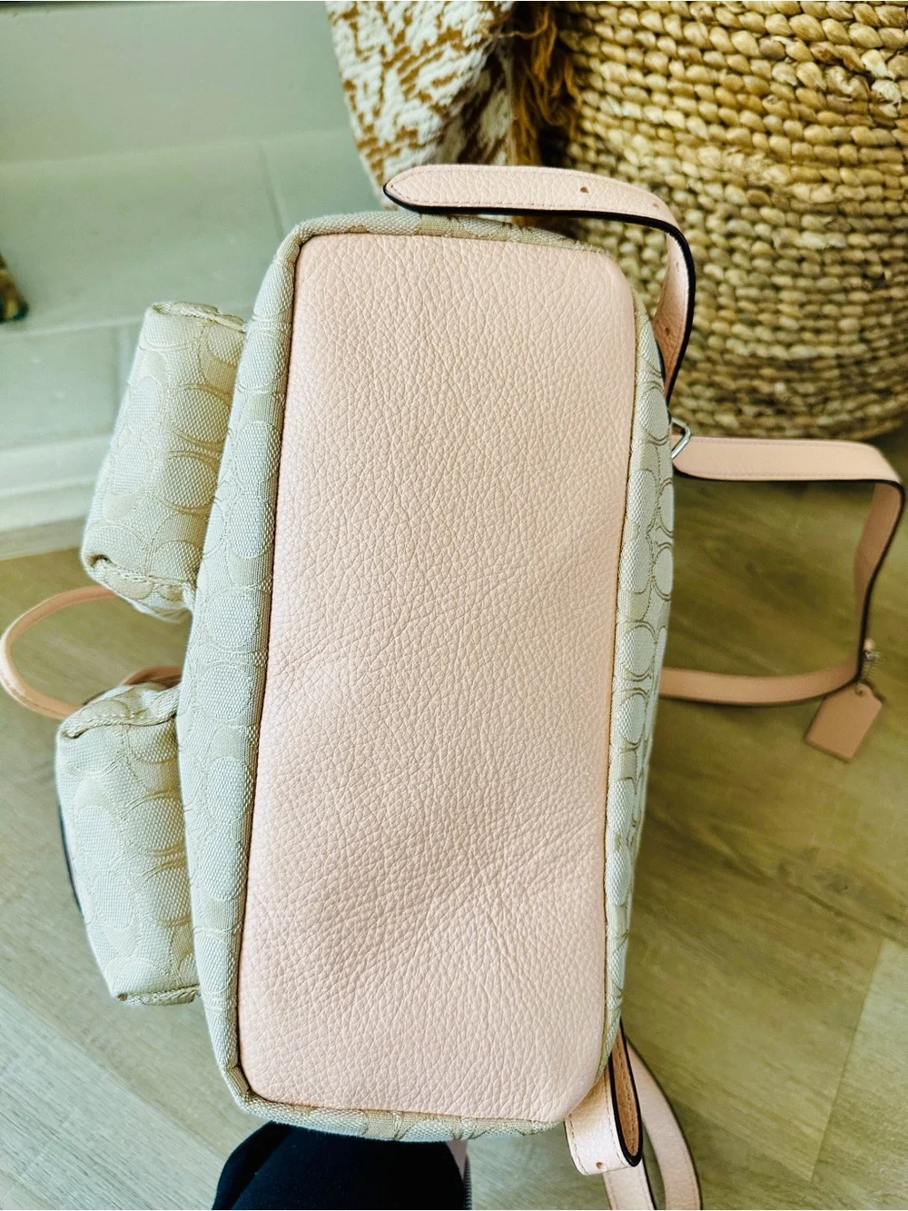 Coach Billie Pink/Blossom Leather & Signature Canvas Backpack